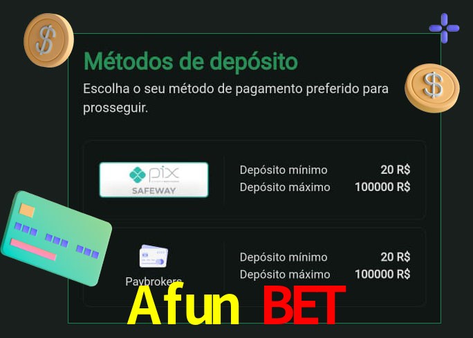O cassino Afun Bet oferece uma grande variedade de métodos de pagamento
